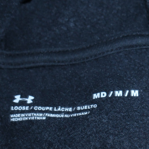 Under Armour Men's Black Pullover Hoodie Medium Relaxed Fit Fleece
