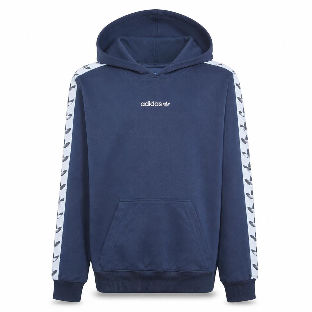 Adidas Mens Navy Blue Small Pullover Hoodie with Logo Trim