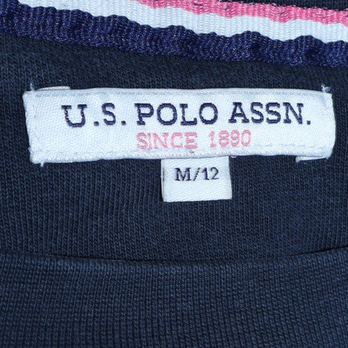 U.S. Polo Assn. Womens Navy Blue Sweatshirt Size 12 Crew Neck Pullover