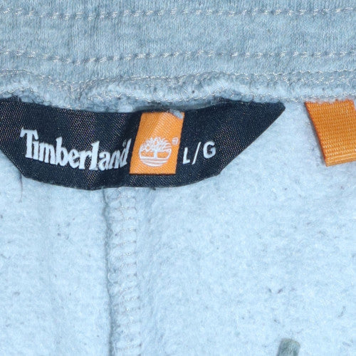 Timberland Men’s Grey Logo Sweatpants L Regular Fit Fleece Trousers