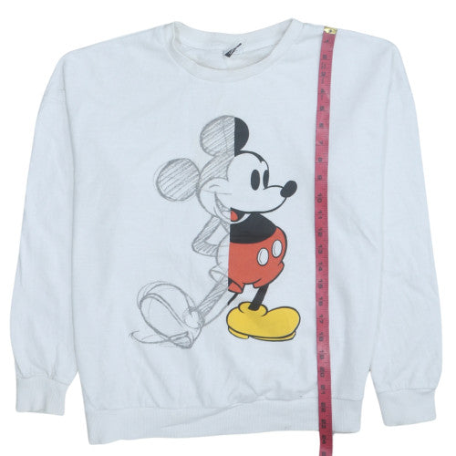 Disney at George Women White Mickey Mouse Sweatshirt Size M 12-14