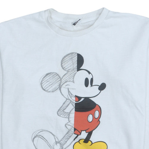 Disney at George Women White Mickey Mouse Sweatshirt Size M 12-14