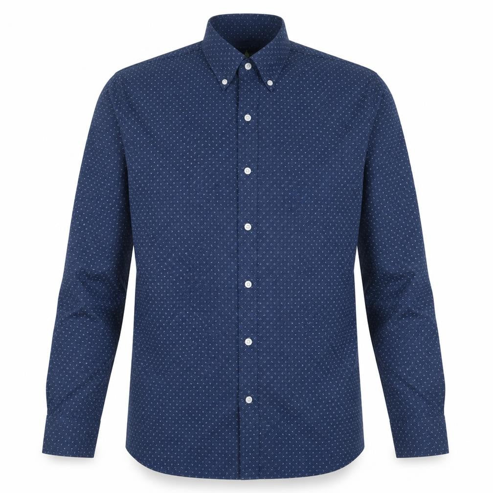 Ralph Lauren Men's Blue Geometric Button-Up Long Sleeve Shirt Size M
