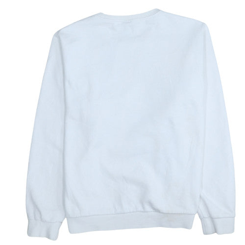 Ellesse Womens White Cotton Blend Crew Neck Sweatshirt Size M