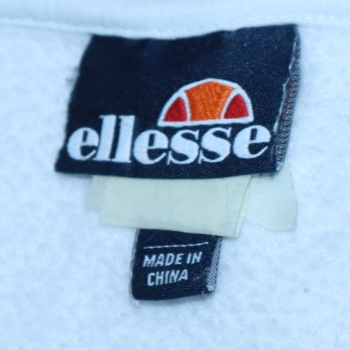 Ellesse Womens White Cotton Blend Crew Neck Sweatshirt Size M