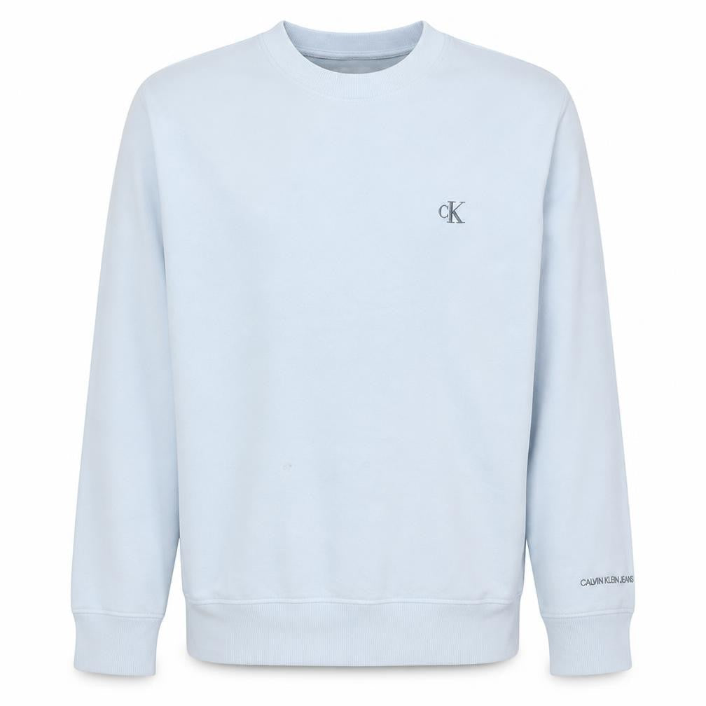 Calvin Klein Jeans Men's White Logo Pullover Sweatshirt L