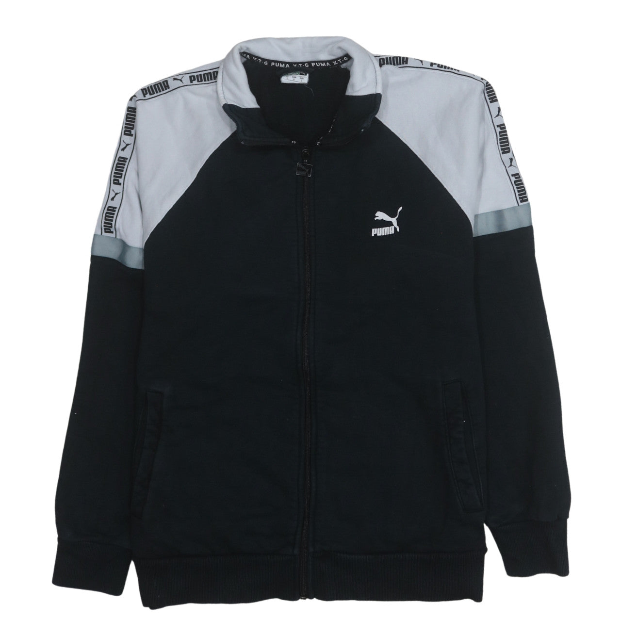 Puma Mens Black and White Full Zip Sweatshirt Size L