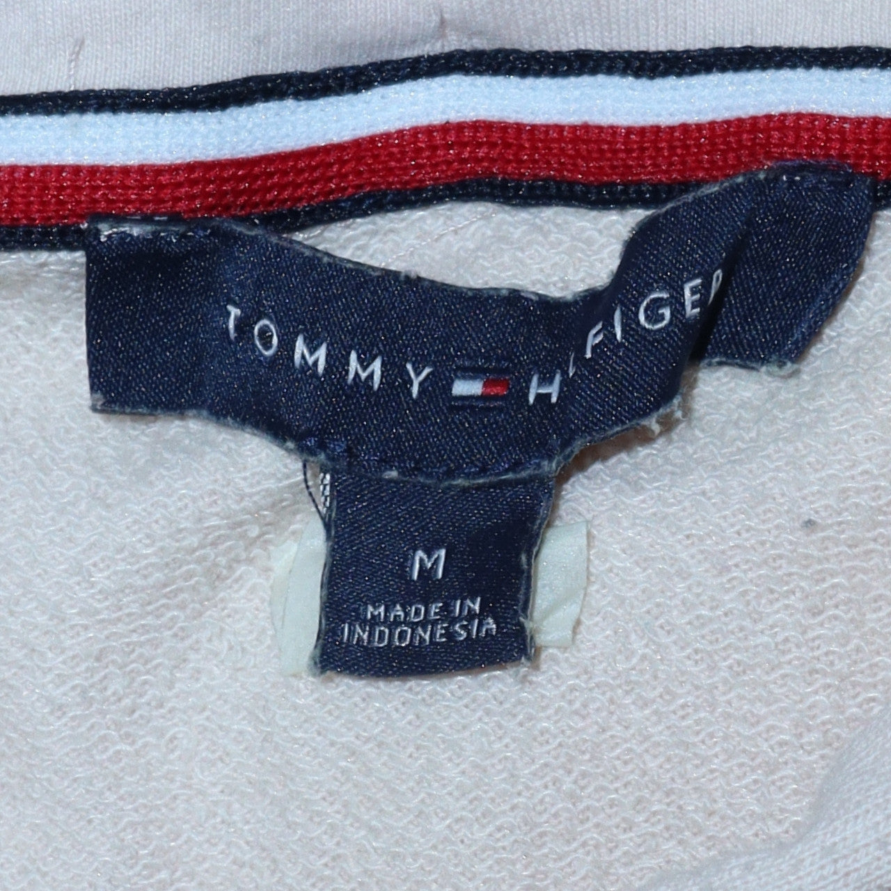Tommy Hilfiger Women Beige Hooded Pullover Sweatshirt M Cotton Blend