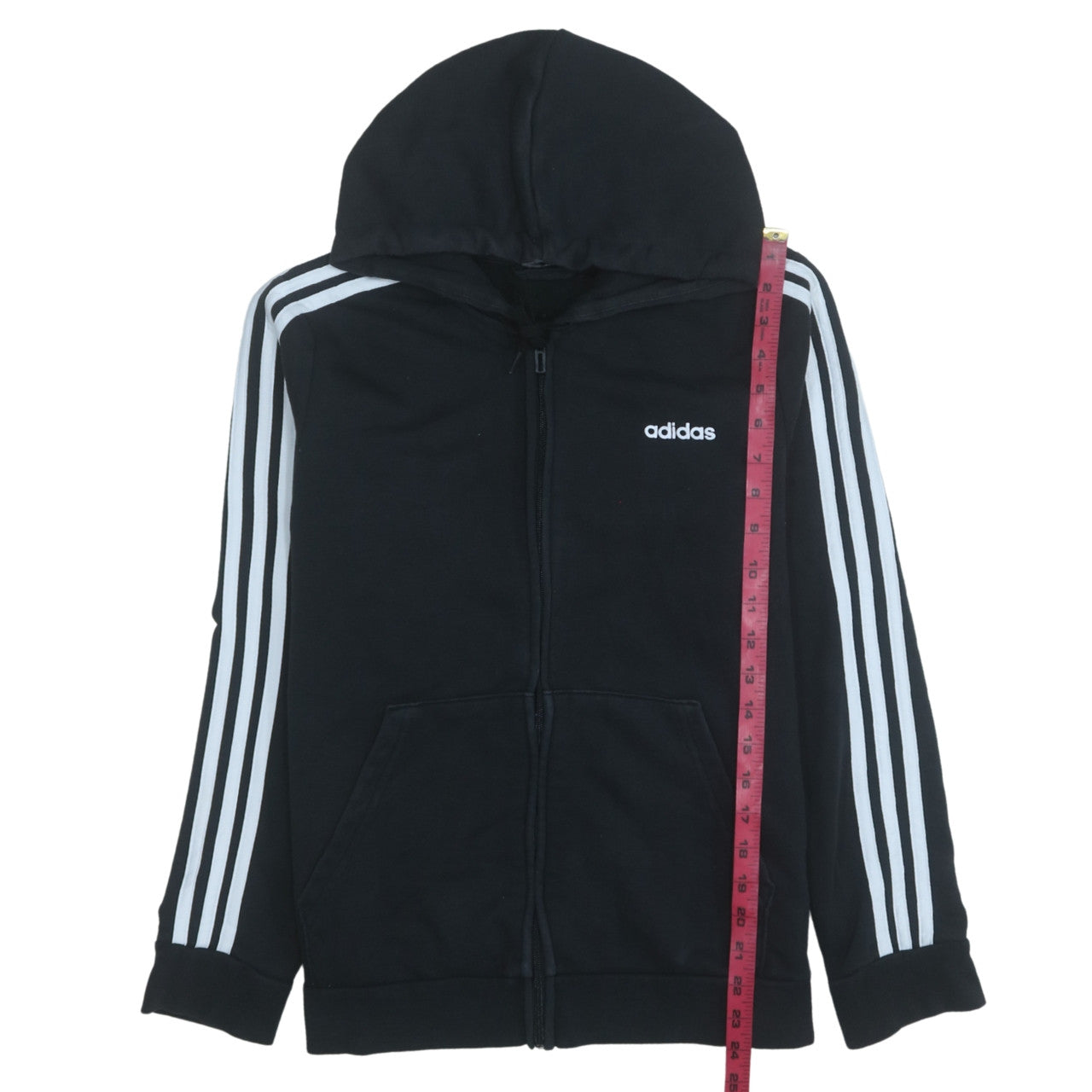 Adidas Womens Black Full Zip Hoodie L 16-18 Classic Sportswear