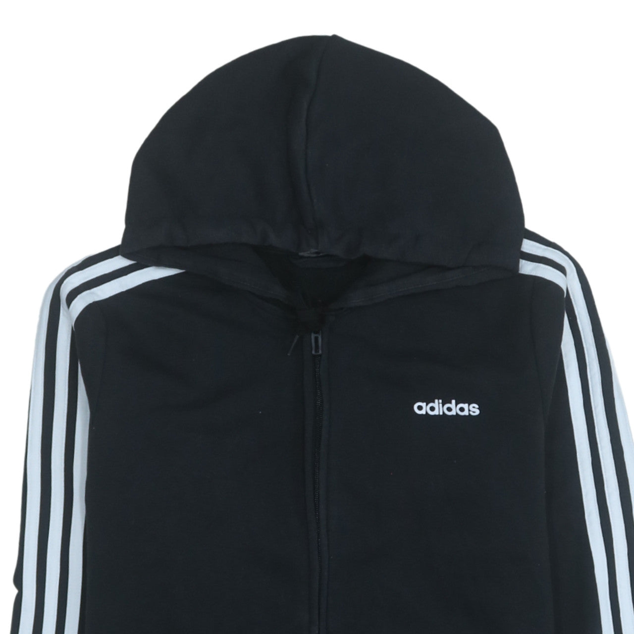 Adidas Womens Black Full Zip Hoodie L 16-18 Classic Sportswear