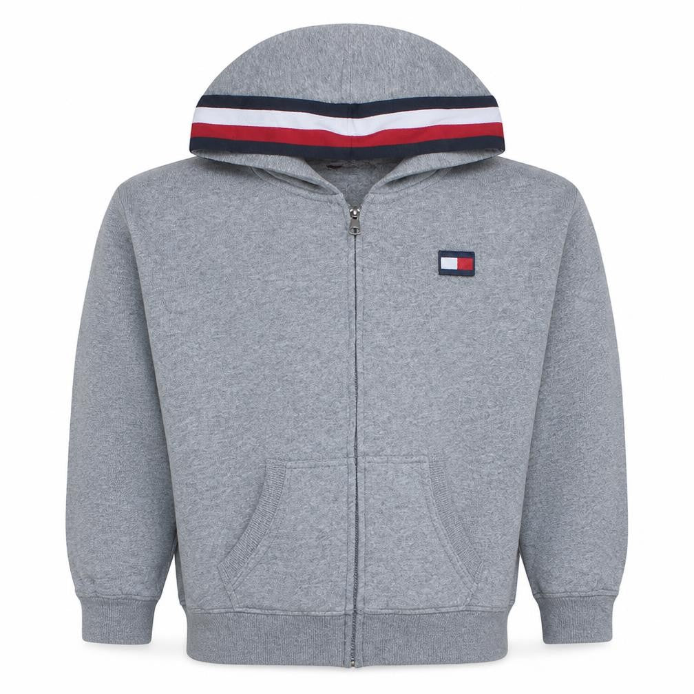 Tommy Hilfiger Boys Grey Full Zip Hoodie Size 152 (12-13 Years) Classic Logo