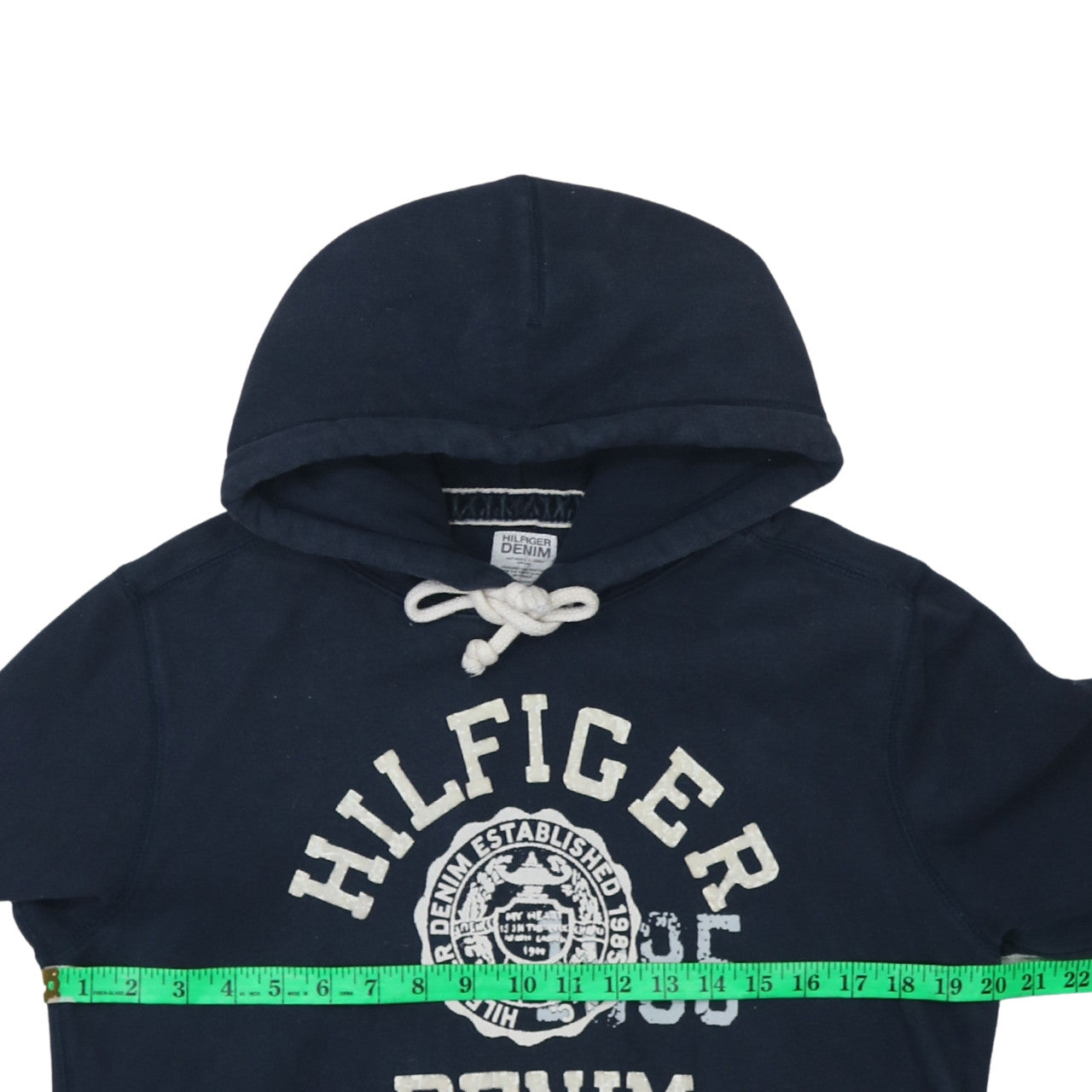 Hilfiger Denim Men's Blue Pullover Hoodie Medium Logo Print