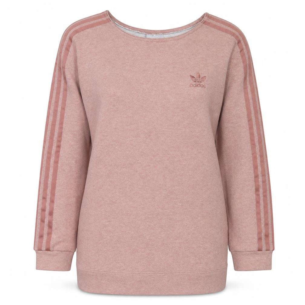 Adidas Women Pink Crew Neck Long Sleeve Pullover Sweatshirt Size 10