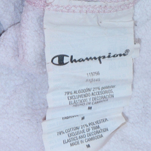 Champion Women's Pink Pullover Hoodie Medium Cotton Blend Casual Sweatshirt