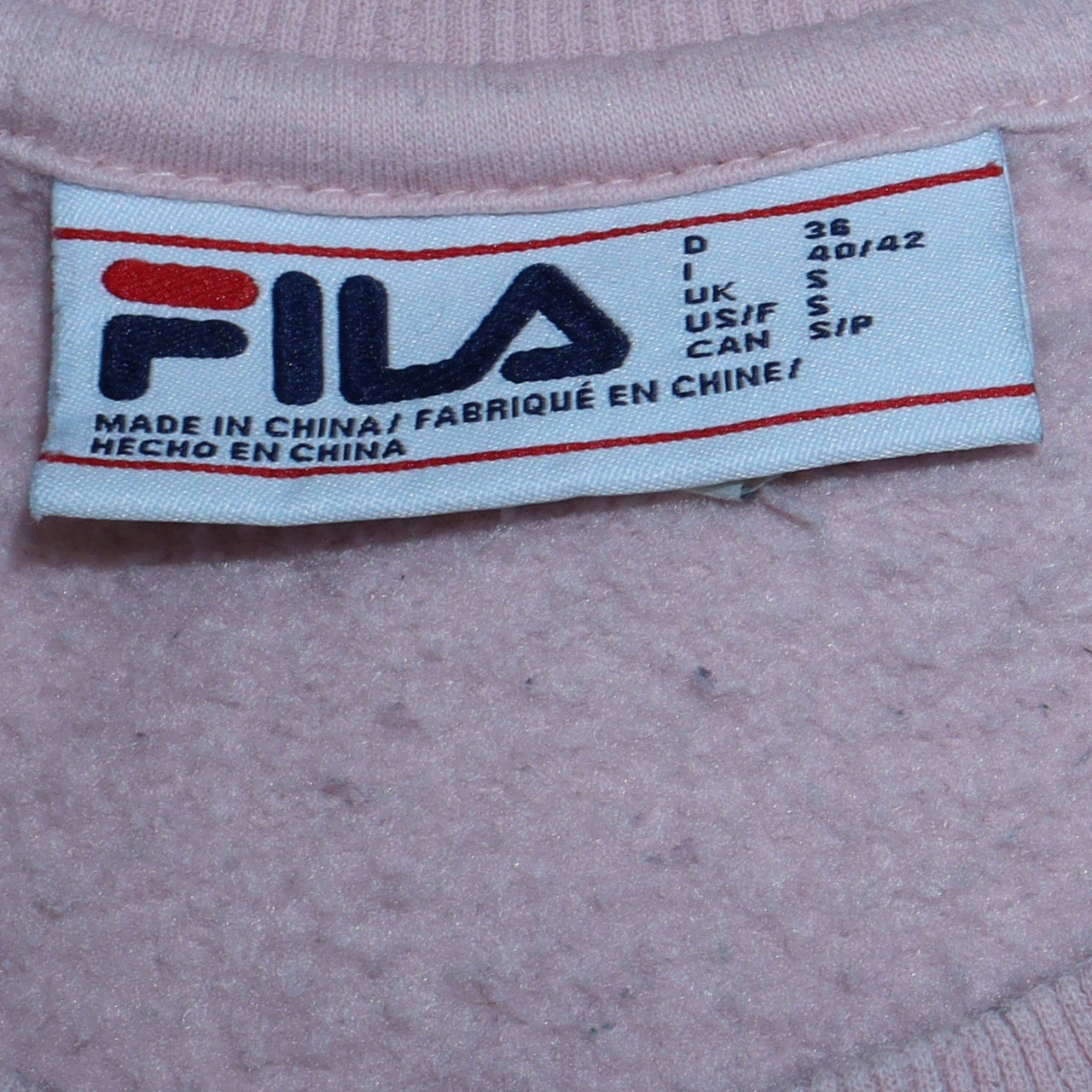 Fila Women Pink Crew Neck Pullover Sweatshirt Size Small