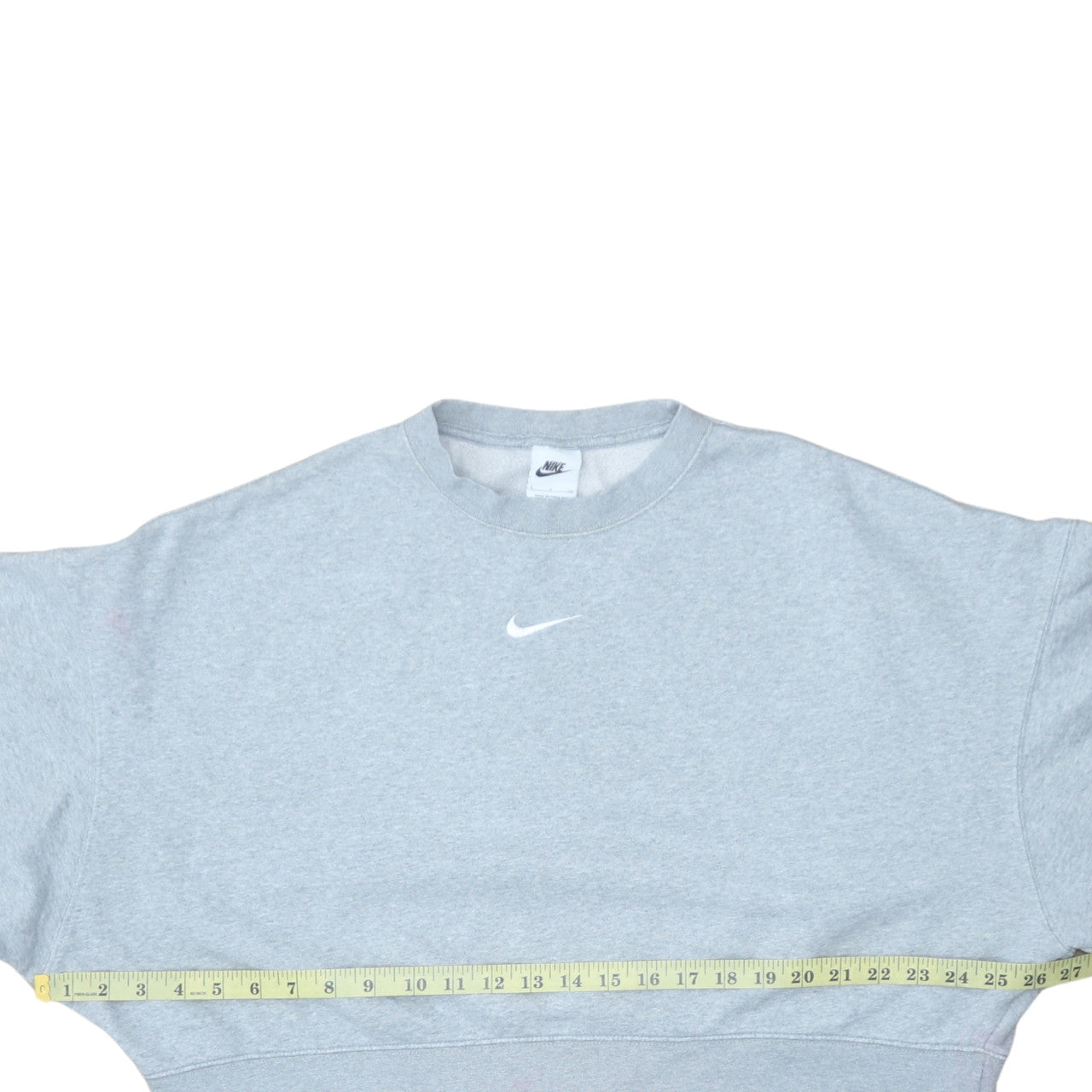 Nike Women Grey Small Crew Neck Pullover Sweatshirt Cotton Blend
