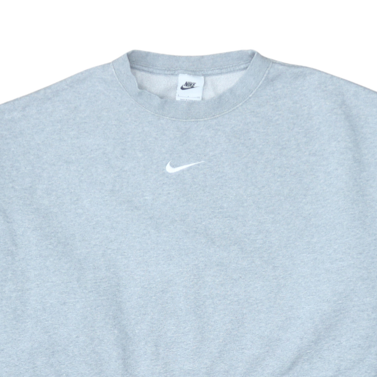 Nike Women Grey Small Crew Neck Pullover Sweatshirt Cotton Blend