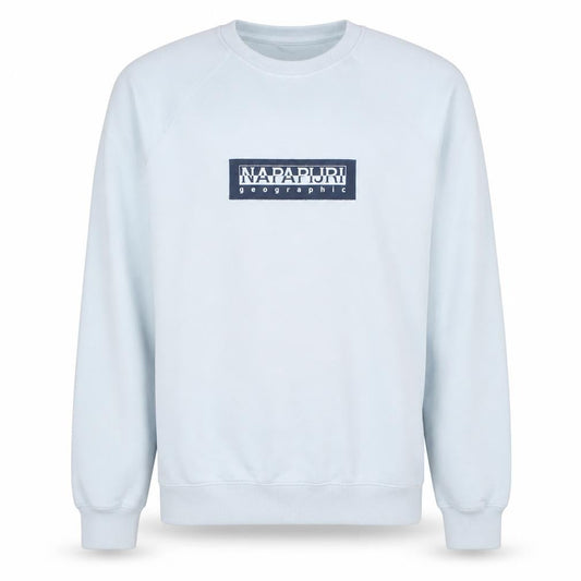 Napapijri Men's White Pullover Logo Sweatshirt Size S Relaxed Fit