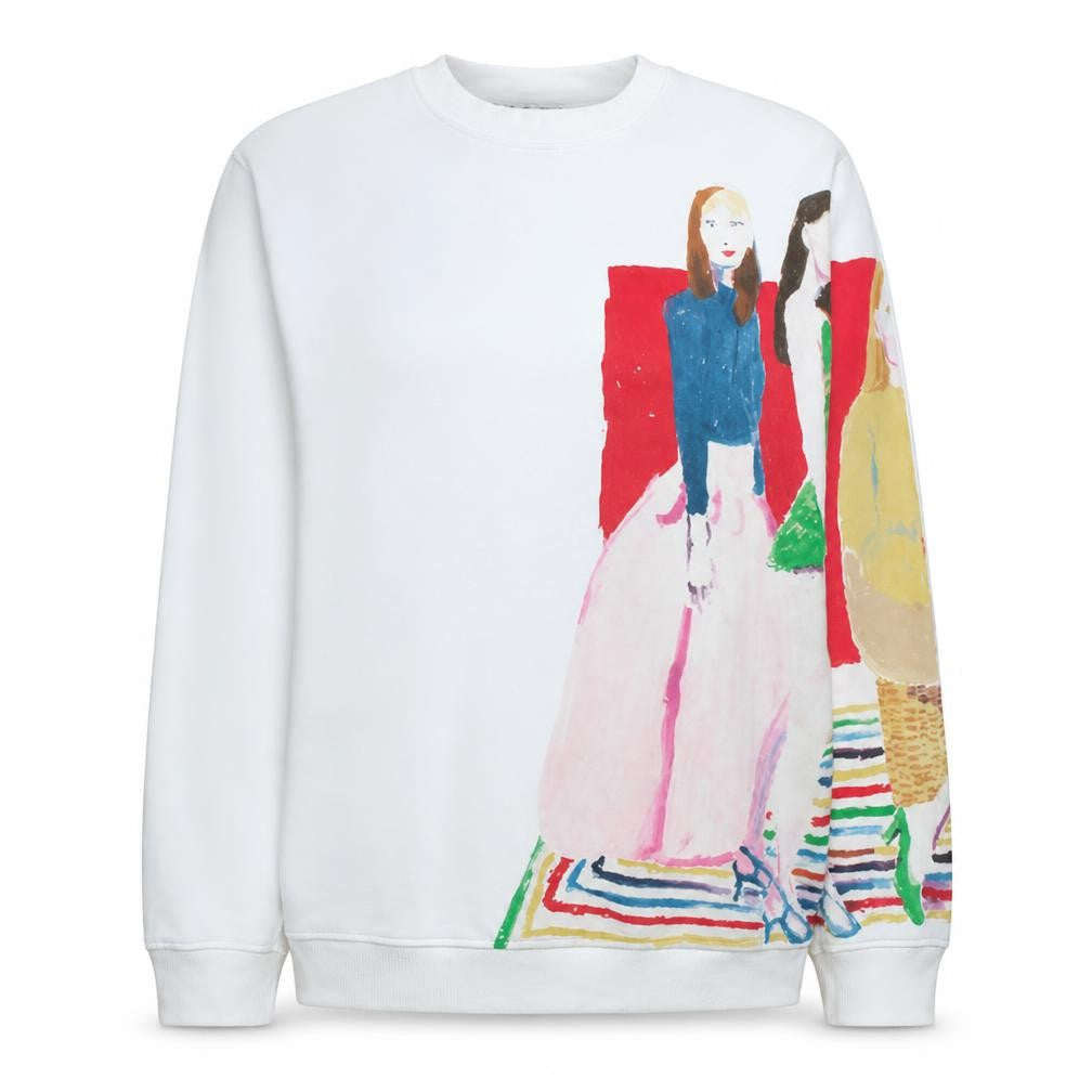 Zara Women White Sweatshirt Xevi Sola Print Size M