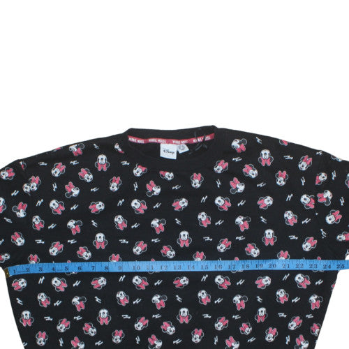 Disney Women Black Minnie Mouse Pullover Sweatshirt M