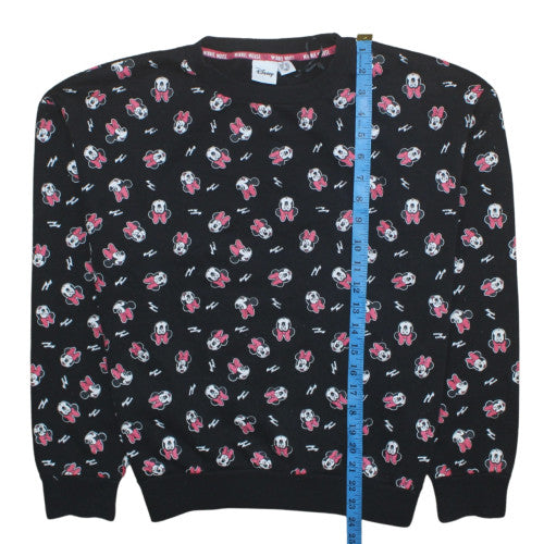 Disney Women Black Minnie Mouse Pullover Sweatshirt M