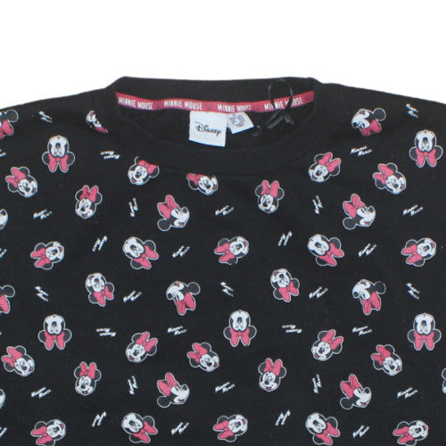 Disney Women Black Minnie Mouse Pullover Sweatshirt M