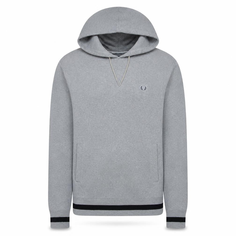 Fred Perry Men's Grey S Pullover Hoodie with Logo Trim