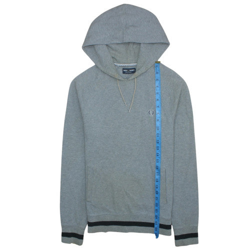 Fred Perry Men's Grey S Pullover Hoodie with Logo Trim