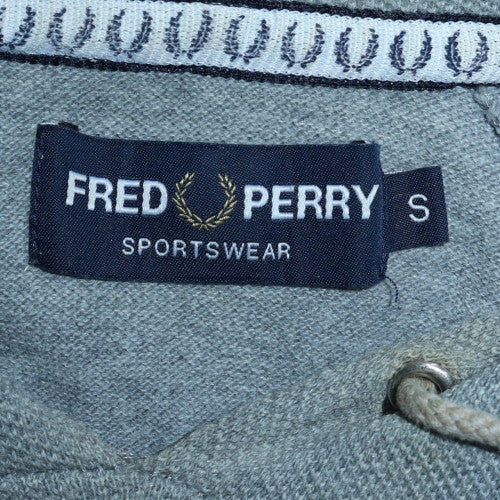 Fred Perry Men's Grey S Pullover Hoodie with Logo Trim