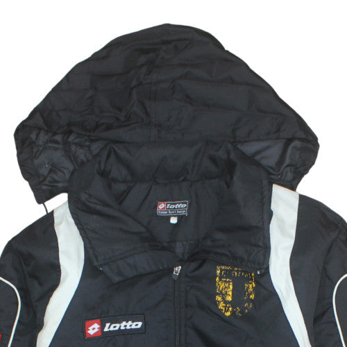 Lotto Men's Black Hooded Parka Jacket Size S Regular Fit
