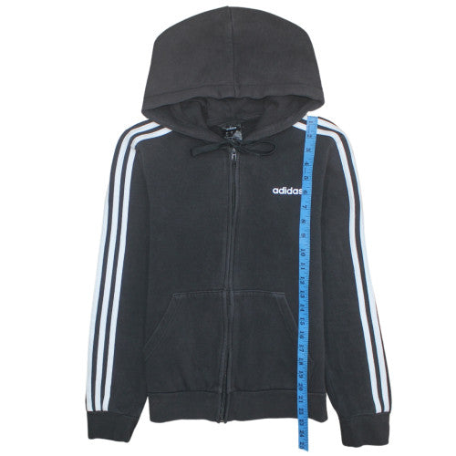 Adidas Women's Black Full Zip Hoodie Small Hooded Sweatshirt