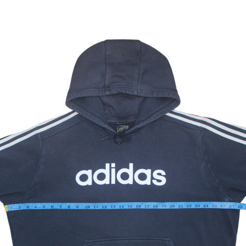 adidas Men Blue 2XL Pullover Hoodie Fleece Logo Sportswear