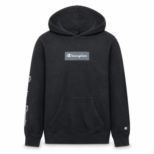 Champion Men's Black Medium Pullover Hoodie with Logo