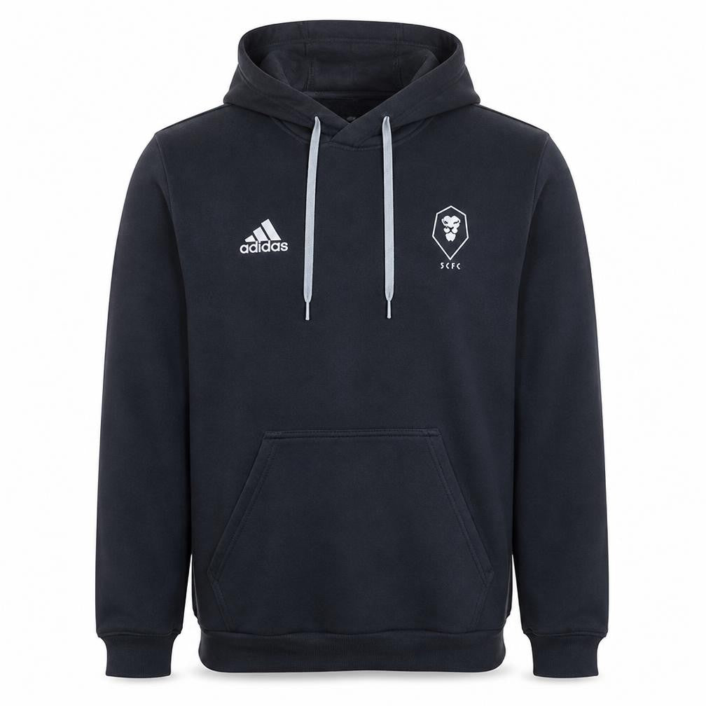 Adidas Mens Black Pullover Hoodie M Logo Fleece Sportswear