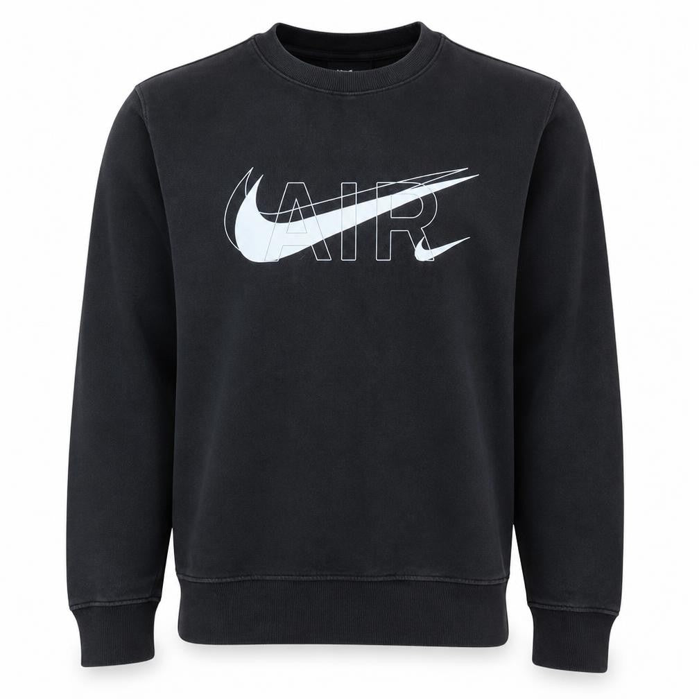 Nike Men's Black Small Pullover Air Logo Fleece Sweatshirt