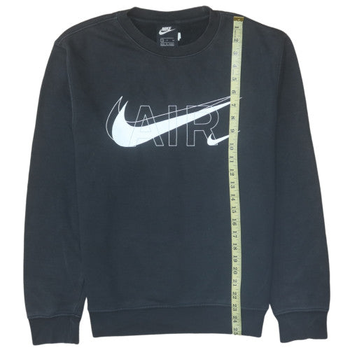 Nike Men's Black Small Pullover Air Logo Fleece Sweatshirt