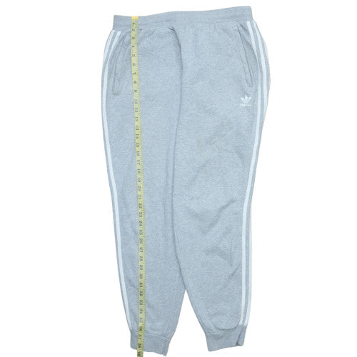 Adidas Mens Grey XL Tapered Sweatpants with Stripe Detailing