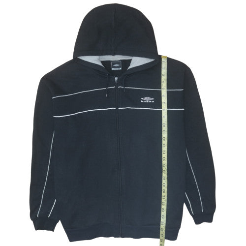 Umbro Mens Black Full Zip Hoodie Size L Sports Fleece Jacket