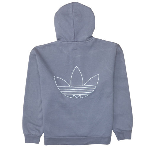 Adidas Women Grey Pullover Hoodie Small Hooded Logo Sweatshirt