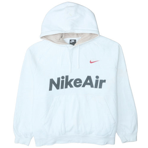 Nike Mens White XXL Pullover Hoodie with Logo Graphic Print