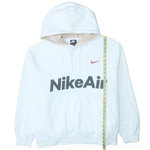 Nike Mens White XXL Pullover Hoodie with Logo Graphic Print