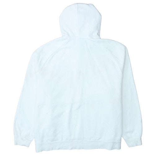 Nike Mens White XXL Pullover Hoodie with Logo Graphic Print