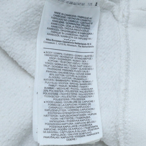 Nike Mens White XXL Pullover Hoodie with Logo Graphic Print