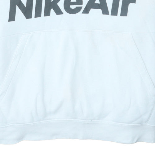 Nike Mens White XXL Pullover Hoodie with Logo Graphic Print
