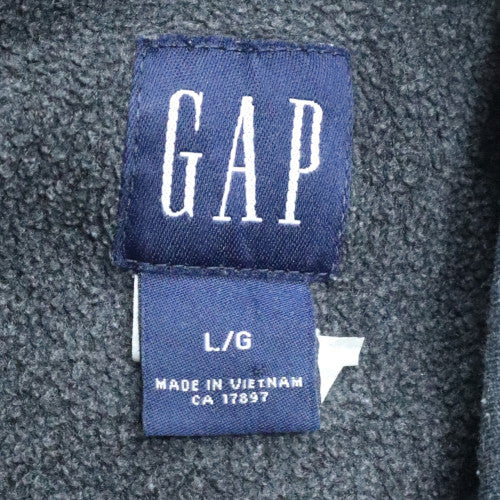 GAP Men's Blue Pullover Hoodie L Fleece Logo Sweatshirt