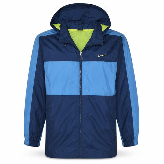 Nike Mens Blue XL Windbreaker Jacket Lightweight Hooded Sportswear