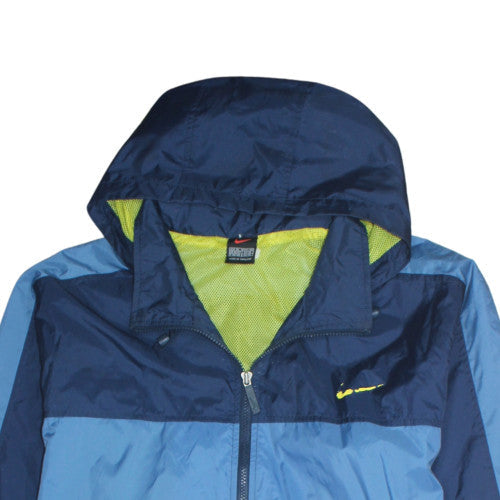Nike Mens Blue XL Windbreaker Jacket Lightweight Hooded Sportswear