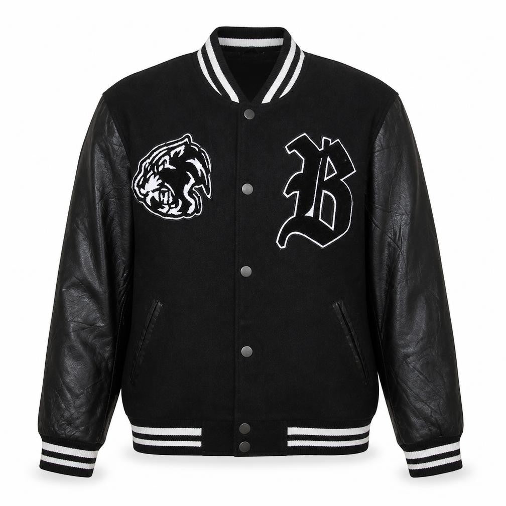 Chapter Men's Black Varsity Jacket Size S Brooklyn Embroidered Bomber