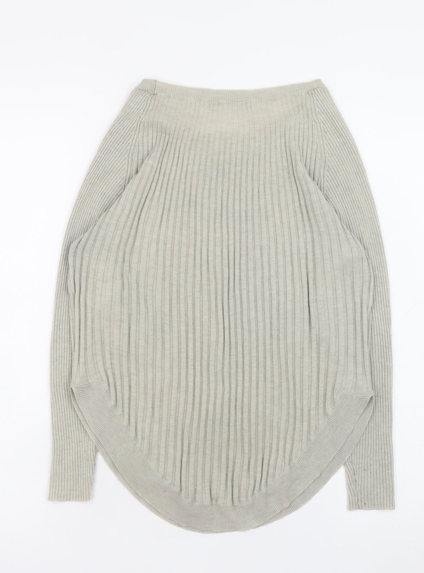 ONLY Women’s Grey Ribbed Knit Long Sleeve Pullover Jumper M