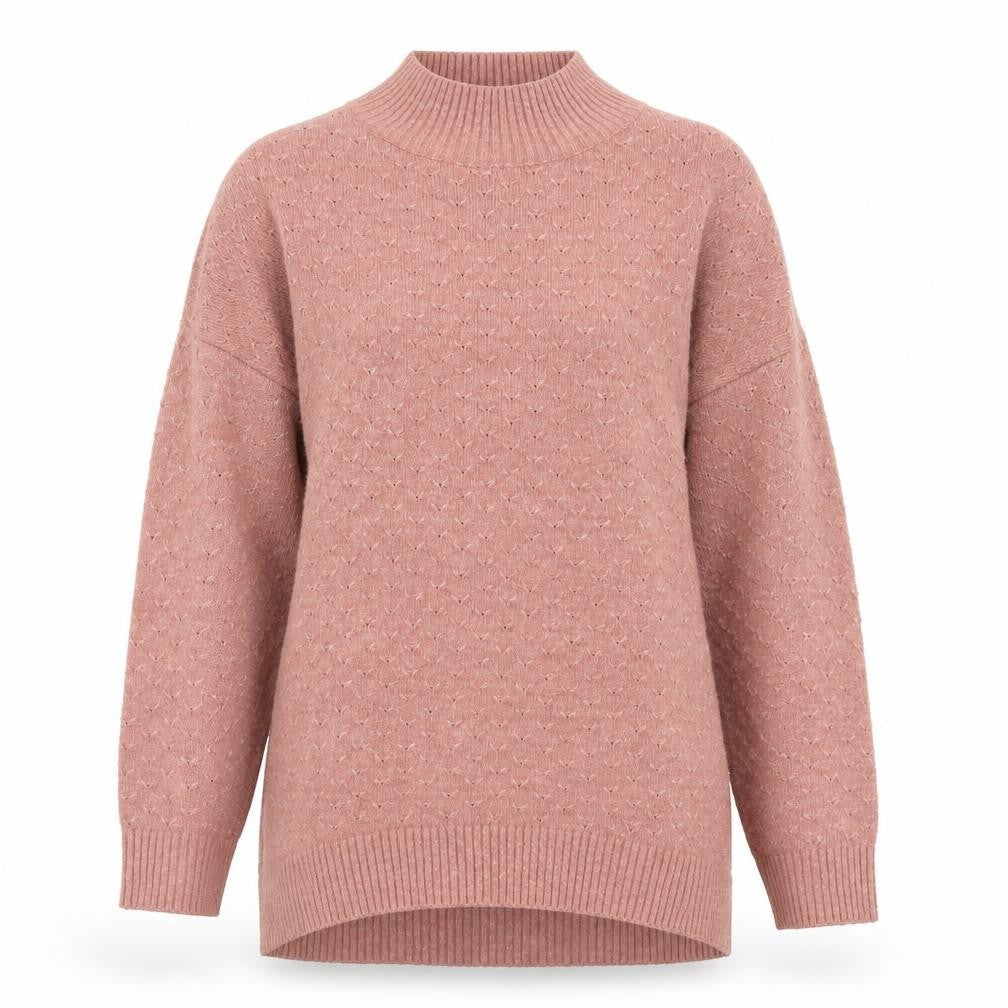 Fat Face Women's Pink Mock Neck Knit Pullover Jumper Size 8